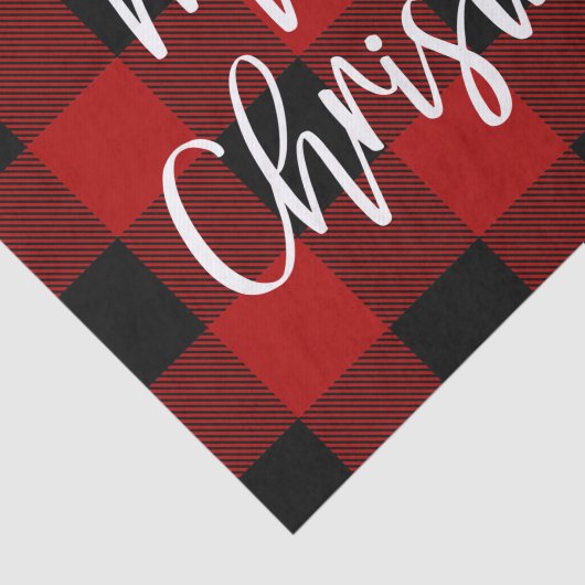 Rode Buffel Plaid & Vrolijk Kerstfeest |Persoonlij Tissuepapier (Detail)