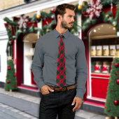 Rode Buffel Plaids Custom Monogram Stropdas