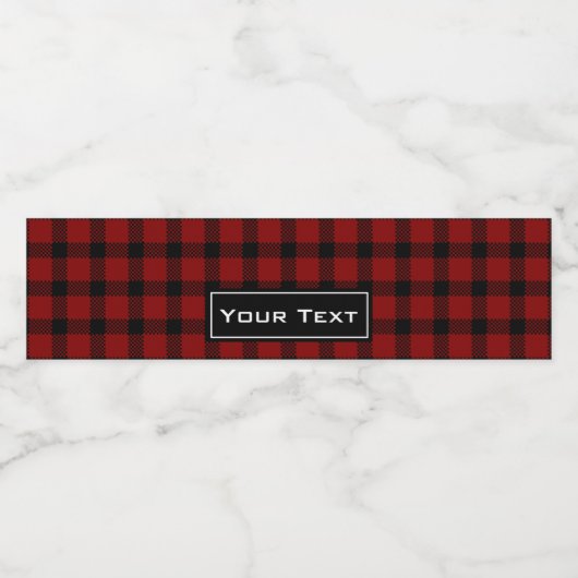 Rode buffelplaat waterfles etiket (Enkel label)