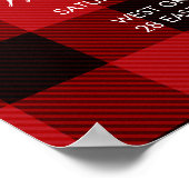 rode buffelplaid rustische winter bruiloft welkom poster (Hoek)