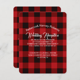 rode buffelplaid rustische winter bruiloftsrecepti kaart