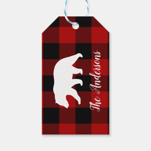 Rode buffels en Beer | Persoonlijke naam Cadeaut Cadeaulabel (Voorkant)