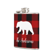 Rode buffels en Beer | Persoonlijke naam Cadeaut Heupfles (Links)