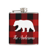 Rode buffels en Beer | Persoonlijke naam Cadeaut Heupfles (Voorkant)