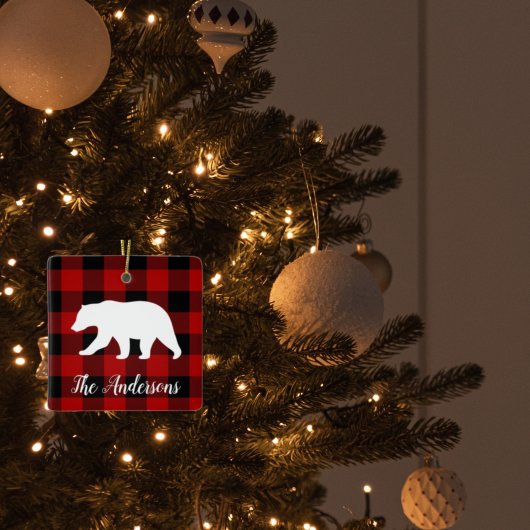 Rode buffels en Beer | Persoonlijke naam Cadeaut Keramisch Ornament