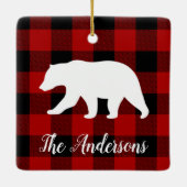 Rode buffels en Beer | Persoonlijke naam Cadeaut Keramisch Ornament (Achterkant)