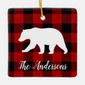 Rode buffels en Beer | Persoonlijke naam Cadeaut Keramisch Ornament (Voorkant)