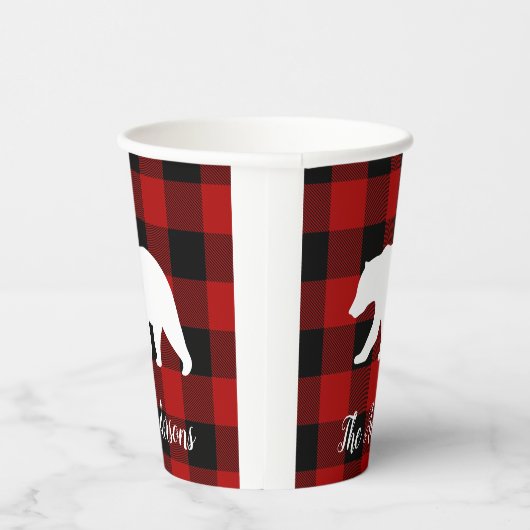 Rode buffels en Beer | Persoonlijke naam Cadeaut Papieren Bekers (Rechts)