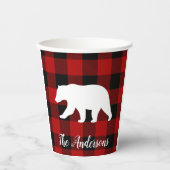 Rode buffels en Beer | Persoonlijke naam Cadeaut Papieren Bekers (Voorkant)