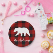 Rode buffels en Beer | Persoonlijke naam Cadeaut Papieren Bordje (Feest)