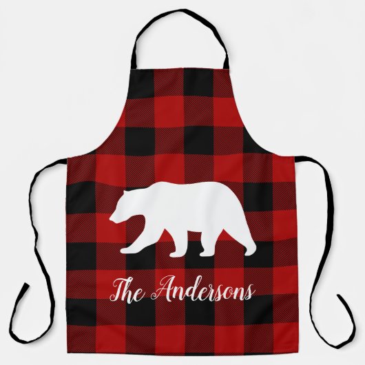 Rode buffels en Beer | Persoonlijke naam Cadeaut Schort (Voorkant)