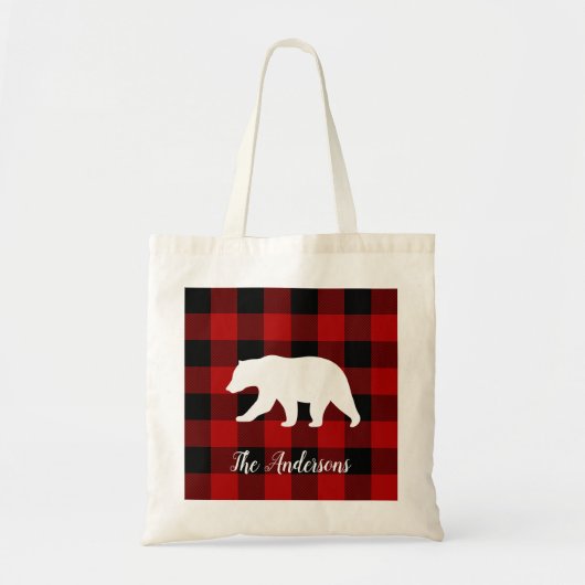 Rode buffels en Beer | Persoonlijke naam Cadeaut Tote Bag (Voorkant)