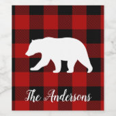 Rode buffels en Beer | Persoonlijke naam Cadeaut Wijn Etiket (Enkel label)