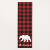 Rode buffels en Beer | Persoonlijke naam Cadeaut Yogamat (Achterkant)