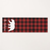 Rode buffels en Beer | Persoonlijke naam Cadeaut Yogamat (Voorkant (horizontaal))