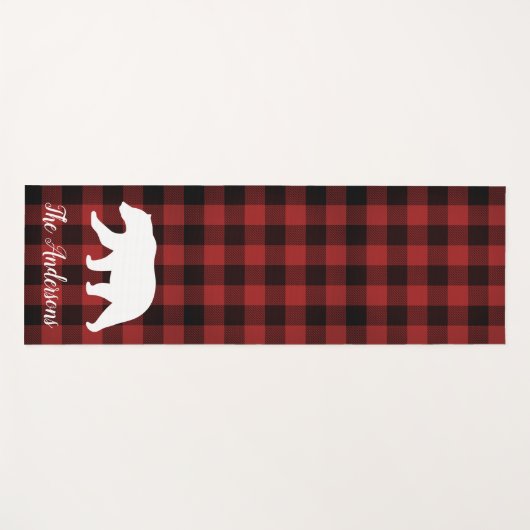 Rode buffels en Beer | Persoonlijke naam Cadeaut Yogamat (Voorkant (horizontaal))