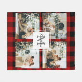 Rode buffels en collage foto's met Initiaal Fleece Deken (Voorkant (Horizontaal))