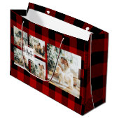 Rode buffels en collage foto's met Initiaal Groot Cadeauzakje (Voorkant Gekanteld)