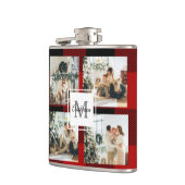 Rode buffels en collage foto's met Initiaal Heupfles (Links)