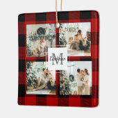 Rode buffels en collage foto's met Initiaal Keramisch Ornament (Links)