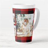 Rode buffels en collage foto's met Initiaal Latte Mok (Rechterhoek)