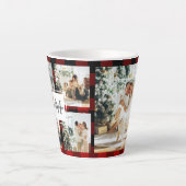 Rode buffels en collage foto's met Initiaal Latte Mok (Voorkant)