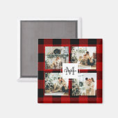 Rode buffels en collage foto's met Initiaal Magneet (Voorkant / Achterkant)