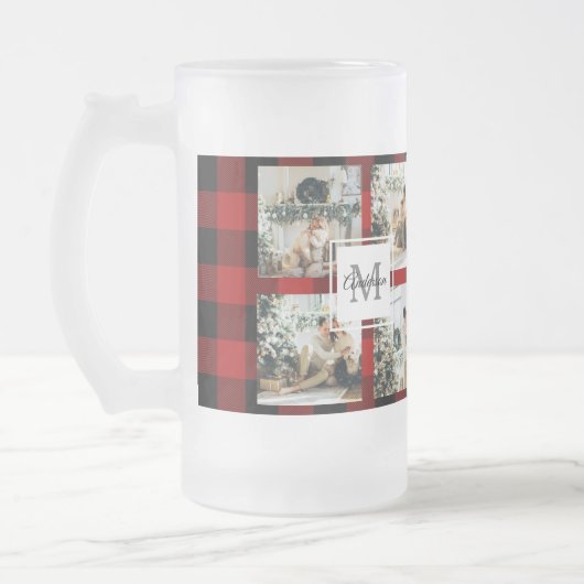 Rode buffels en collage foto's met Initiaal Matglas Bierpul (Links)