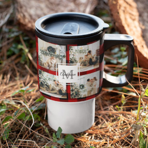 Rode buffels en collage foto's met Initiaal Reisbeker