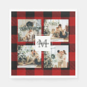 Rode buffels en collage foto's met Initiaal Servet (Voorkant)