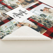 Rode buffels en collage foto's met Initiaal Sherpa Deken (3/4)