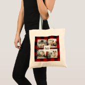 Rode buffels en collage foto's met Initiaal Tote Bag (Voorkant (product))