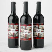 Rode buffels en collage foto's met Initiaal Wijn Etiket (Flessen)