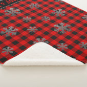 Rode buffels en glitterneeuwvlokken sherpa deken (3/4)