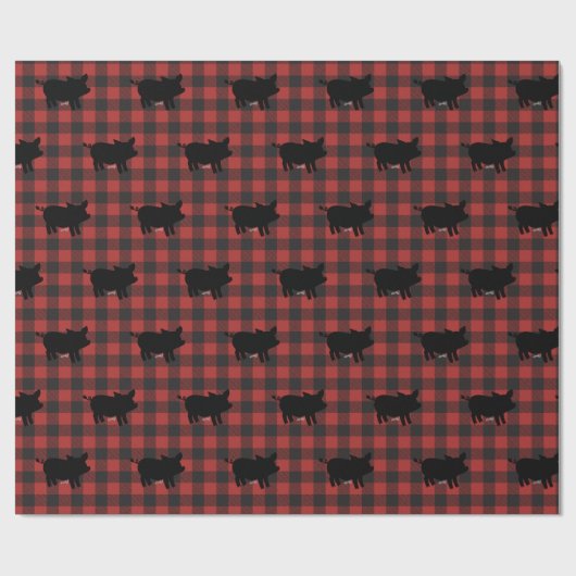 Rode buffels met varkens cadeaupapier (Vlak)