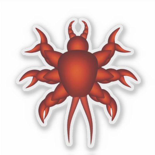 Rode bug met knijpers cartoon sticker (Voorkant)