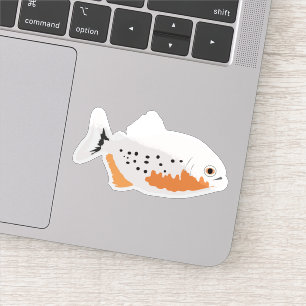 Rode Buik Piranha Vis Sticker