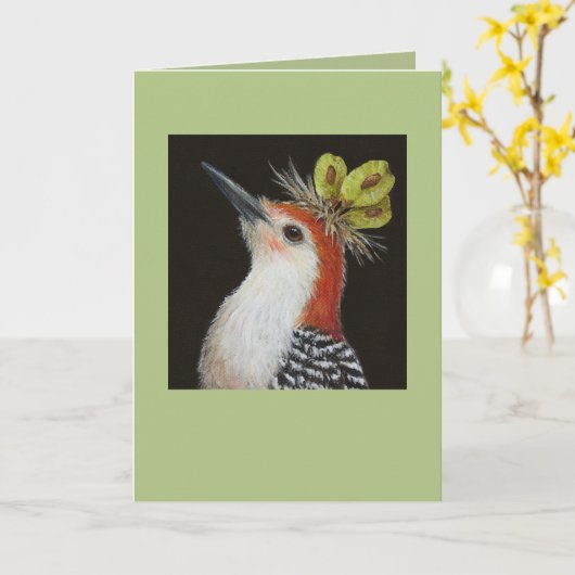 Rode buikspecht kaart (Gele Bloem)