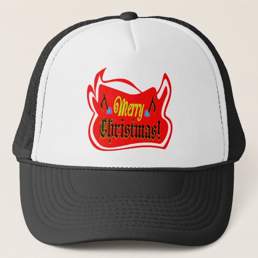 ♫♥Rode Bull Kerst Stijlvolle Pet♥♪ Trucker Pet (Voorkant)