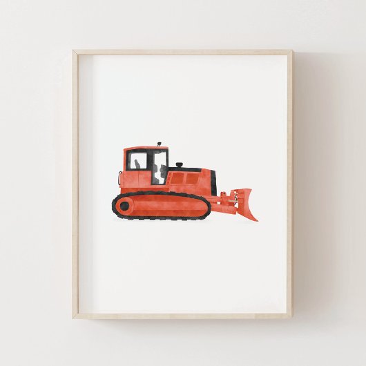 Rode Bulldozer Bouw Kinderkamer Decoratie