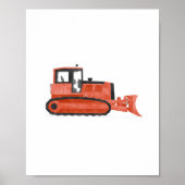 Rode Bulldozer Bouw Kinderkamer Decoratie (Voorkant)