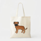Rode Bullmastiff Cartoon Hond Tote Bag (Voorkant)