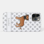 Rode Bullmastiff Schattige Cartoon Hond & Naam Case-Mate iPhone Case (Achterkant (horizontaal))