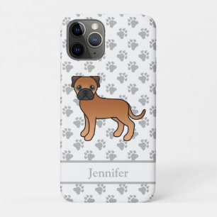 Rode Bullmastiff Schattige Cartoon Hond & Naam Case-Mate iPhone Case