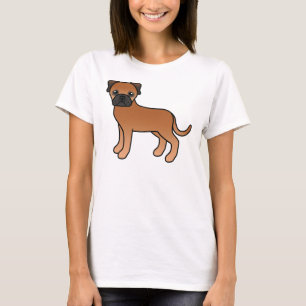 Rode Bullmastiff Schattige Cartoon Hond T-shirt