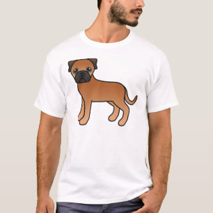 Rode Bullmastiff Schattige Cartoon Hond T-shirt
