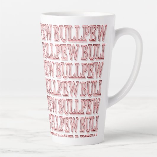 Rode "BULLPEW" Latte Mok (Rechts)