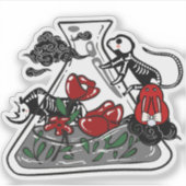 Rode Bunny en Skelet Alchemie Pot Sticker (Voorkant)