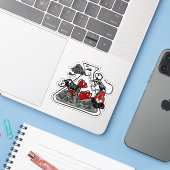Rode Bunny en Skelet Alchemie Pot Sticker (Laptop met iPhone)