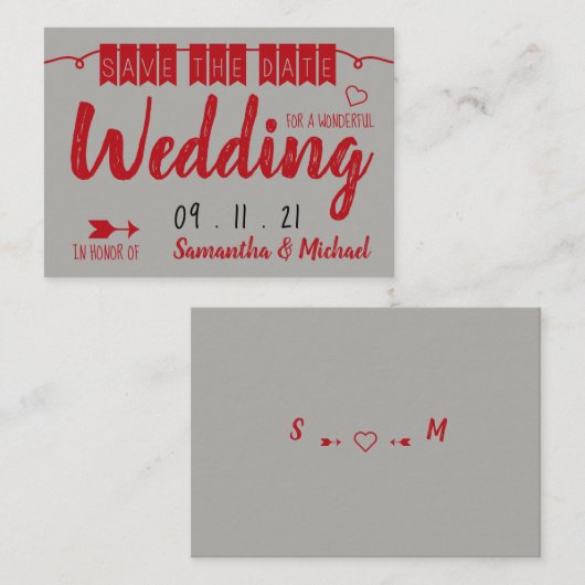 Rode Bunting, sparen de Datum Informatiekaartje (Voorkant / Achterkant)